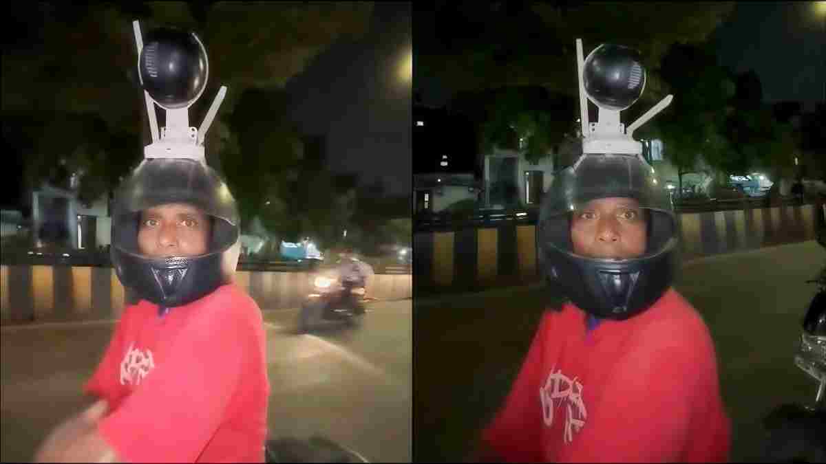 হামলার ভয়ে হেলমেটে সিসি ক্যামেরা লাগিয়ে ঘুরছেন যুবক